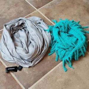 NWT Express Silver Infinity scarf/NWOT turquoise ♾